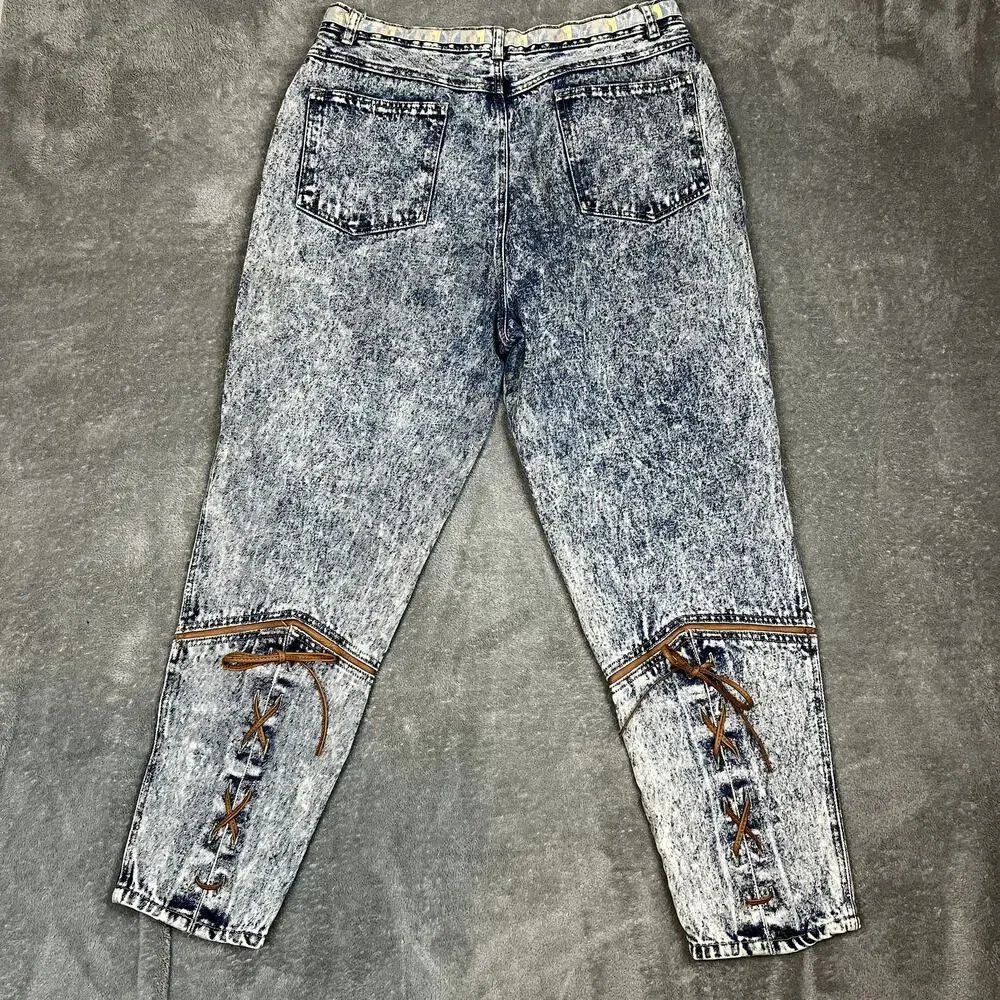 Vintage 80's Stefano Jeans‎ Womens 34 High Waisted Tapered Patina Denim Retro